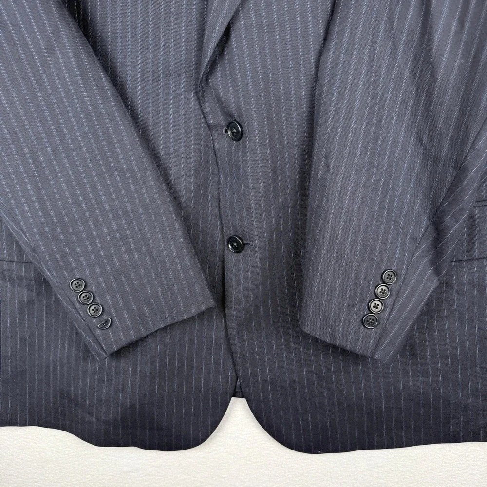 Brooks Brothers 346 Suit Jacket Mens 50R Navy Blue Pinstripe Wool Stretch Blazer